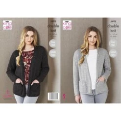 King Cole Knitting Pattern DK Ladies Edge-To-Edge Jacket Natural Alpaca 5493