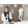 King Cole Knitting Pattern DK Sweater, Hat, Scarf & Gloves Natural Alpaca 5491