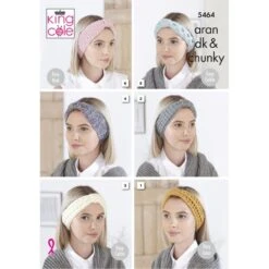 King Cole Knitting Pattern Headbands: Knitted In DK, Aran & Chunky 5464