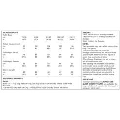 King Cole Knitting Pattern Jacket & Sweater Knitted Big Value Super Chunky 4363