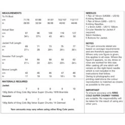 King Cole Knitting Pattern Jacket & Sweater Knitted Big Value Super Chunky 4709