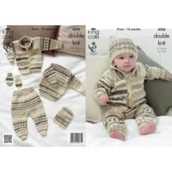 King Cole Knitting Pattern Outdoor Set Knitted With Cherish DK 4008