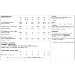 King Cole Knitting Pattern Stylish Jacket Knitted In Big Value Tonal Chunky 4883