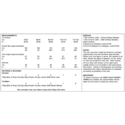 King Cole Knitting Pattern Sweater Knitted In Big Value Poplar Chunky 5498