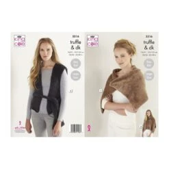 King Cole Knitting Pattern Wrap Poncho & Tabbard Truffle & Merino DK 5516
