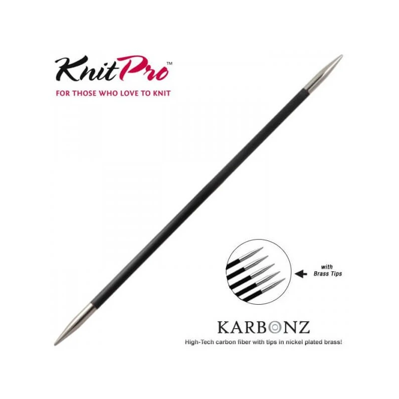 KnitPro 20cm Karbonz Double Pointed Brass Tip Knitting Needles 3 KnitPro 20cm Karbonz Double Pointed Brass Tip Knitting Needles