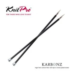 KnitPro 25cm Karbonz Single Pointed Brass Tip Knitting Needles