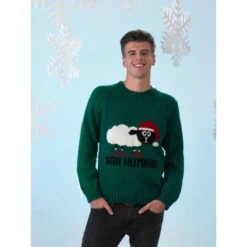 Knitting Pattern James C Brett JB530 DK Mens Christmas Jumper Baa Humbug (D)