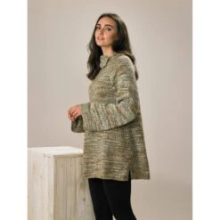 Knitting Pattern James C Brett JB774 Long Line Jumper Pattern Stonewash DK