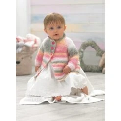 Knitting Pattern James C Brett JB804 Baby Marble DK Coat Hat Set