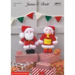 Knitting Pattern James C Brett JB814 DK Christmas Decorations Mr Mrs Clause