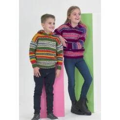 Knitting Pattern James C Brett JB828 Kids Hooded Jumper Pattern Fairground DK