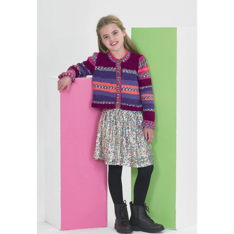 Knitting Pattern James C Brett JB829 Kids Cardigan Pattern Fairground DK 3 Knitting Pattern James C Brett JB829 Kids Cardigan Pattern Fairground DK