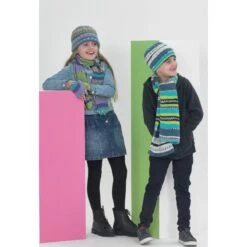 Knitting Pattern James C Brett JB830 Kids Hat And Scarf Pattern Fairground DK