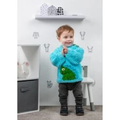 Knitting Pattern James C Brett JB834 Baby Dinosaur Jumper Flutterby Chunky