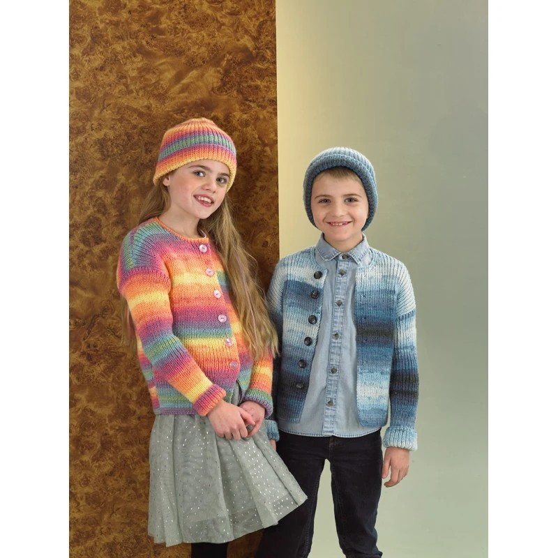 Knitting Pattern James C Brett JB845 Children Hat And Cardigan Pattern Aurora DK 3 Knitting Pattern James C Brett JB845 Children Hat And Cardigan Pattern Aurora DK