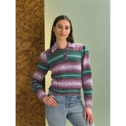 Knitting Pattern James C Brett JB849 Collared Jumper Pattern Aurora DK