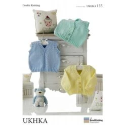 Knitting Pattern James C Brett UKHKA133 DK Baby Cardigan & Jumper
