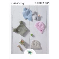 Knitting Pattern James C Brett UKHKA182 DK Assorted Baby Hats