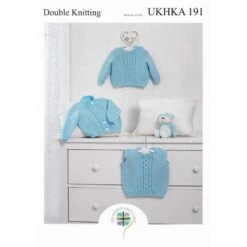 Knitting Pattern James C Brett UKHKA191 DK Cardigan & Jumper