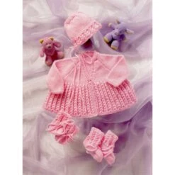 Knitting Pattern James C Brett UKHKA37 DK Baby Cardigan & Accessories