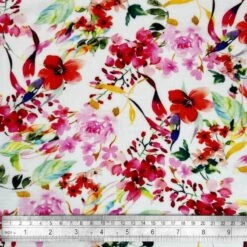 Linen Viscose Blend Fabric Superior Softness Catherine Floral Soft 142cm Wide -OHSEWCRAFTY linen viscose blend fabric superior softness catherine floral soft 142cm wide 2