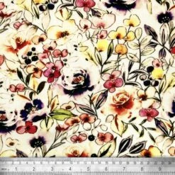 Linen Viscose Blend Fabric Superior Softness Charlotte Floral Soft 142cm Wide -OHSEWCRAFTY linen viscose blend fabric superior softness charlotte floral soft 142cm wide 1