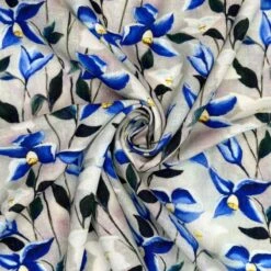 Linen Viscose Blend Fabric Superior Softness Danielle Floral Flower 142cm Wide -OHSEWCRAFTY linen viscose blend fabric superior softness danielle floral flower 142cm wide 2