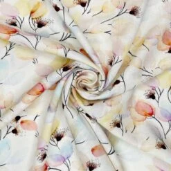 Linen Viscose Blend Fabric Superior Softness Matilda Floral Soft 142cm Wide -OHSEWCRAFTY linen viscose blend fabric superior softness matilda floral soft 142cm wide 1