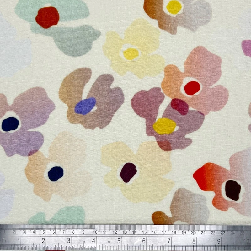 Linen Viscose Blend Fabric Superior Softness Miley Floral Flower 142cm Wide 4 Linen Viscose Blend Fabric Superior Softness Miley Floral Flower 142cm Wide - Image 2