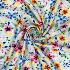 Linen Viscose Blend Fabric Superior Softness Ocean Floral Flower 142cm Wide -OHSEWCRAFTY linen viscose blend fabric superior softness ocean floral flower 142cm wide 2