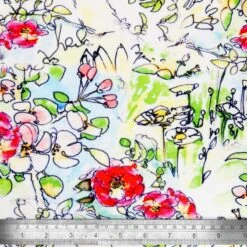 Linen Viscose Blend Fabric Superior Softness Penelope Floral Flower 142cm Wide -OHSEWCRAFTY linen viscose blend fabric superior softness penelope floral flower 142cm wide 1