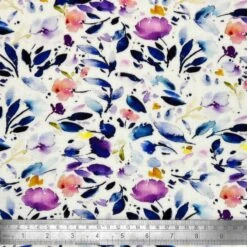 Linen Viscose Blend Fabric Superior Softness Theresa Floral Flower 142cm Wide -OHSEWCRAFTY linen viscose blend fabric superior softness theresa floral flower 142cm wide 1