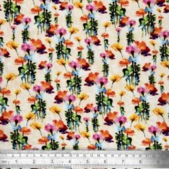 Linen Viscose Blend Fabric Superior Softness Tiffany Floral Soft 142cm Wide -OHSEWCRAFTY linen viscose blend fabric superior softness tiffany floral soft 142cm wide 2