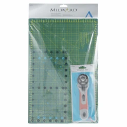 Milward Patchwork Starter Set Cutting Mat, 45mm Rotary Cutter, Ruler