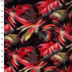 Modal Feel Digital Jersey Fabric John Louden Leaf Leaves Lilac Close 152cm Wide
