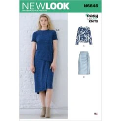 New Look Sewing Pattern 6646 Misses' Knit Tops And Skirts