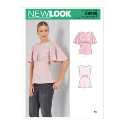 New Look Sewing Pattern 6656 Misses' Bat Wing Top Womens High Waist T-Shirt