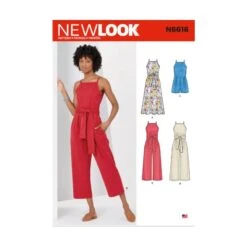New Look Sewing Pattern N6616 Misses' Jumpsuit Playsuit Maxi Dress Fitted Bodice
