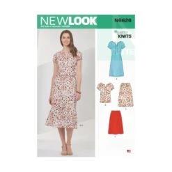 New Look Sewing Pattern N6626 Misses' Dress' Pull On Dress Top Gathered Neckline