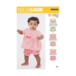 New Look Sewing Pattern N6628 Babies' Dress And Pantaloon Button Fastenings