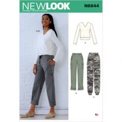 New Look Sewing Pattern N6644 Misses' Cargo Pants And Knit Top