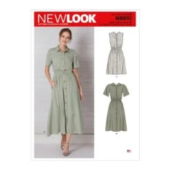 New Look Sewing Pattern N6651 Misses' Button Front Dress