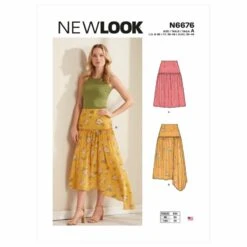 New Look Sewing Pattern N6676 Misses' Yoke Waist Skirts With Length Options