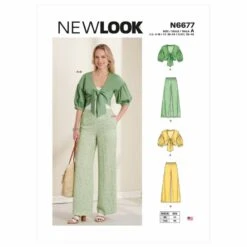 New Look Sewing Pattern N6677 Misses' Cropped Jacket Shrug And Wide Trousers