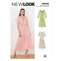 New Look Sewing Pattern N6695 Misses' Dresses With Sleeve Frill & Skirt Options