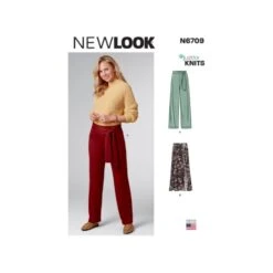 New Look Sewing Pattern N6709 Misses Straight Leg Trousers Flared Skirt