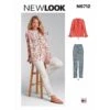New Look Sewing Pattern N6712 Misses Top Front, Back Pleat Detail Slim Trousers -OHSEWCRAFTY new look sewing pattern n6712 misses top front back pleat detail slim trousers
