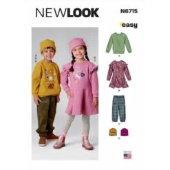 New Look Sewing Pattern N6715 Children's Top, Trousers, Dress, Hat