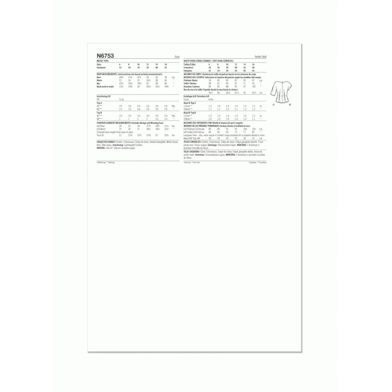 New Look Sewing Pattern N6753 Misses’ Easy To Sew Top With Sleeve Variations 9 New Look Sewing Pattern N6753 Misses’ Easy To Sew Top With Sleeve Variations - Image 7